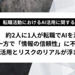 【実態調査】転職者の2人に1人が「AI」を活用。一方で、5割が抱く“情報の正確性”への不安とは？