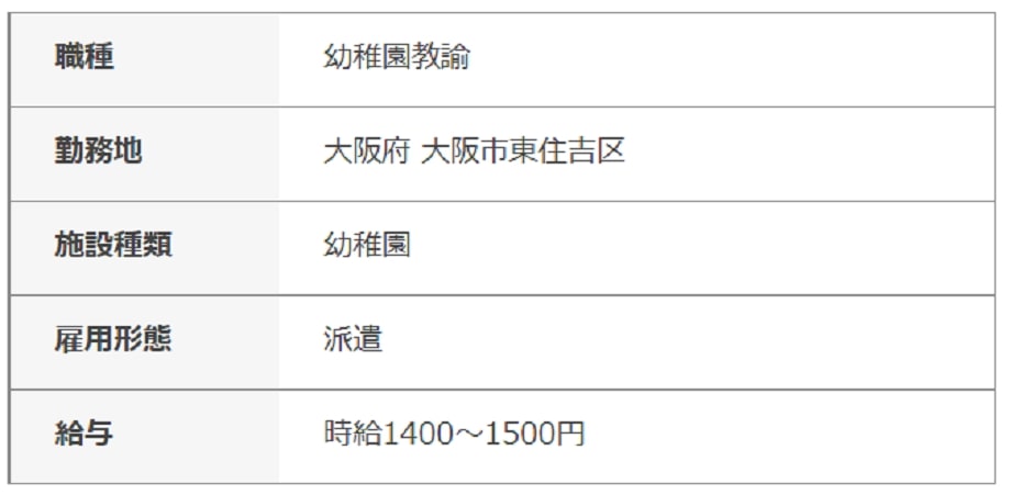 保育士求人例1