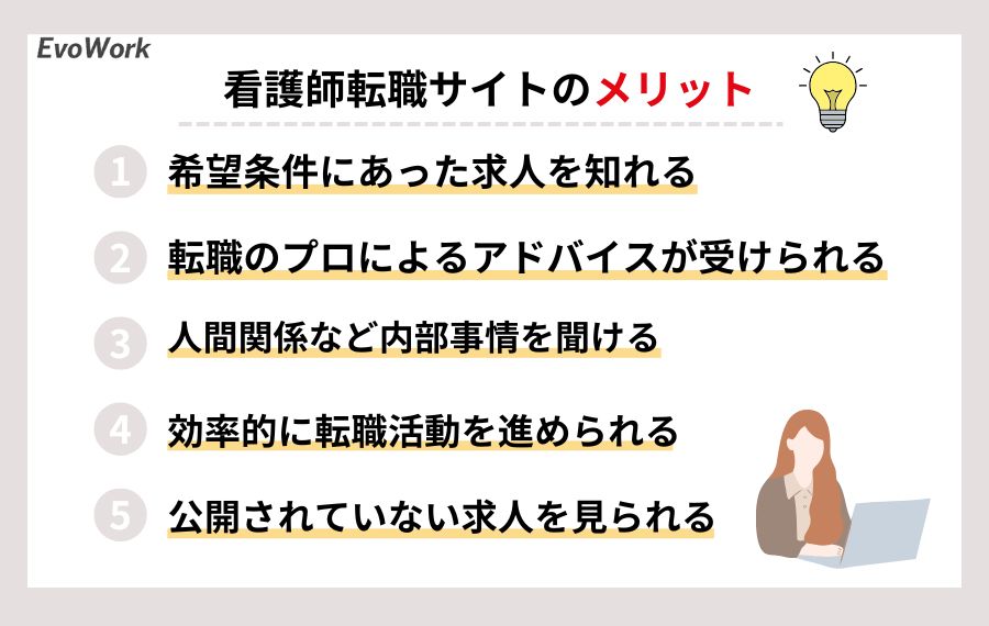 看護師転職サイトのメリット